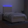 vidaXL Boxspringbett mit Matratze & LED Stoff Creme 120x200 cm, Härtegrad: H2 [3134706] Bild 4