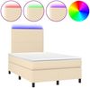 vidaXL Boxspringbett mit Matratze & LED Stoff Creme 120x200 cm, Härtegrad: H2 [3134706] Bild 2