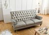 Sofa 3-Sitzer Echtleder 196x84x94 grau CHESTERFIELD #207 Bild 3