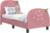 vidaXL Kinderbettgestell mit Kopfteil Rosa 70 x 140 cm Samt 42011069 Bild 2