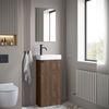 Badplaats Gäste-WC Waschtisch Set Orion 40 x 22 cm Walnuss Braun - Badmöbel Set mit Waschbecken und Stehende Unterschrank, mit Soft-Close Bild 5
