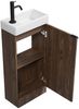 Badplaats Gäste-WC Waschtisch Set Orion 40 x 22 cm Walnuss Braun - Badmöbel Set mit Waschbecken und Stehende Unterschrank, mit Soft-Close Bild 3