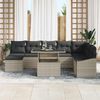 vidaXL Sofa Set mit Kissen mit Speicher 9 pcs Hellgrau Poly-Rattan 3349058 Bild 3