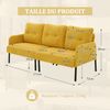 3-Sitzer Sofa B 171 x T 72 x H 80 cm aus Cord in Gelb mit Seitentasche Bild 5