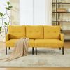 3-Sitzer Sofa B 171 x T 72 x H 80 cm aus Cord in Gelb mit Seitentasche Bild 3