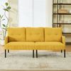 3-Sitzer Sofa B 171 x T 72 x H 80 cm aus Cord in Gelb mit Seitentasche Bild 4