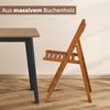 KHG 6er Set Klappstühle Holzstuhl Buche Braun, Esszimmerstuhl klappbar platzsparend, Balkonstuhl Massivholz lackiert, 45 x 79 x 50 cm Besucherstuhl, Gästestuhl Bild 2