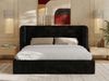Polsterbett Bett mit Holzlattenrost Schlafzimmer Bett Doppelbett gepolstertes Kopfteil - EMORA CLASSIC - 160x200 cm - Schwarz Plüsch Bild 5