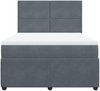 vidaXL Boxspringbett mit Matratze Dunkelgrau 140x190 cm Samt 3292329 Bild 4