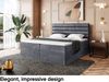 MEBLINI Boxspringbett KARIM 180x220 cm mit Bettkasten - H3/Dunkelgrau Samt Polsterbett - Doppelbett mit Topper & Taschenfederkern-Matratze Bild 3