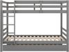 Etagenbett 140x200 cm aus Kiefernholz mit Ausziehbett, hohem Rausfallschutz und stabiler Treppe, grau Bild 5