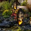 2er Set LED Solarleuchte, Baum, schwarz, Akku, H 30 cm Bild 2