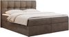 Boxspringbett mit Kopfteil und Topper, Doppelbett - RICO - 180x200cm - Braun Velours - H3 Bild 3