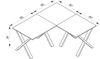 VCM Schreibtisch Lona 919758 Silber / Anthrazit H. 76 x B. 160 x T. 160 cm Bild 3