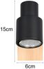 Wandstrahler PIERRE mit Schalter, Metall Schwarz & Holz, Breite 6cm Bild 4