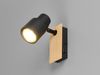 Wandstrahler PIERRE mit Schalter, Metall Schwarz & Holz, Breite 6cm Bild 3