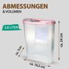 Vorratsdosen mit Deckel 2,8 Liter ( Altrose ), Luftdicht Schüttdose BPA frei für Lebensmittel, Vorratsbehälter Set - Frischhaltedosen Klappdeckel Bild 3