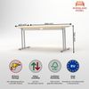 Rheinland Möbel Statio Schreibtisch 160x80 cm höhenverstellbar ±10 mm in Ahorn – großzügiger Bürotisch für Homeoffice & Büro, gerader Fuß, Kabelwanne, einfache Montage, FSC® zertifiziert Bild 3