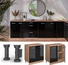 Kommode unter Schräge Rion Schwarz Hochglanz 80x81.6 cm ohne Schräge mit 2 Türen Vicco Bild 5