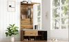 MODFU Garderoben-Set Kleiderschrank-Set, (Schuhbank, Schuhschrank, 1-St, mit Schublade, Regal, Kleiderhaken), Schuhbank mit Polster, mit Spiegel Bild 3