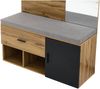 MODFU Garderoben-Set Kleiderschrank-Set, (Schuhbank, Schuhschrank, 1-St, mit Schublade, Regal, Kleiderhaken), Schuhbank mit Polster, mit Spiegel Bild 5