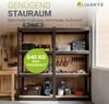 Juskys Lagerregal Easy 2er Set - Schwerlastregal 160x80x40 cm | 8 Böden | 640 kg | Metall verzinkt | Steckregal Kellerregal Metallregal Grau Bild 4
