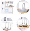 Chipolino Holz-Kinderküche 80 cm LED-Licht Töpfe Waschmaschine Mikrowelle Spüle weiß Bild 5
