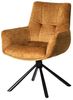 riess-ambiente Drehstuhl SIGNATURE senfgelb/schwarz - Samt, Metall, drehbar, mit Armlehne (Einzelartikel, 1 St), 360° drehbar & mit Taschenfederkern - ideal für Esszimmer & Büro Bild 2
