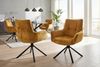 riess-ambiente Drehstuhl SIGNATURE senfgelb/schwarz - Samt, Metall, drehbar, mit Armlehne (Einzelartikel, 1 St), 360° drehbar & mit Taschenfederkern - ideal für Esszimmer & Büro Bild 3