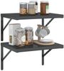 vidaXL Wandregale 2 Stk. 50x40 cm Schwarz Edelstahl 30293 Bild 4
