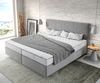 Boxspringbett Dream-Well Mikrofaser Grau 200x200 cm Bonell-Matratze PU-Topper Bild 4