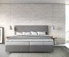 Boxspringbett Dream-Well Mikrofaser Grau 200x200 cm Bonell-Matratze PU-Topper Bild 2