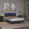 vidaXL Bettrahmen mit LED-Lichtleisten Grau 140 x 190 cm Kunstleder 42027978 Bild 4