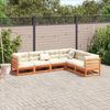 vidaXL 6-tlg. Garten-Sofagarnitur mit Kissen Wachsbraun Kiefernholz 3299457 Bild 3