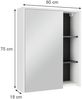 Badspiegelschrank Viola Weiß/Grau 60 x 75 cm mit offenen Regalen Vicco Bild 2