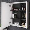 Badspiegelschrank Viola Weiß/Grau 60 x 75 cm mit offenen Regalen Vicco Bild 4