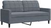 vidaXL 3-tlg. Sofagarnitur mit Kissen Dunkelgrau Samt 3278482 Bild 5