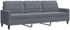 vidaXL 3-tlg. Sofagarnitur mit Kissen Dunkelgrau Samt 3278482 Bild 4