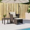 vidaXL Gartenstuhl mit Fußhocker Braun Poly Rattan 368617 Bild 3