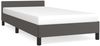 vidaXL Bettgestell mit Kopfteil ohne Matratze Grau 80x200 cm 347469 Bild 2