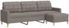 vidaXL 3-Sitzer-Sofa mit Hocker Taupe 210 cm Stoff 3278256 Bild 2