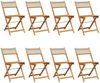 vidaXL Gartenstühle 8 Stk. Klappbar Beige Poly Rattan & Massivholz 3214600 Bild 2