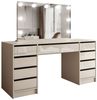ALLHOUSE24 Schminktisch MAYA mit Spiegel und LED Beleuchtung Glanz Kosmetiktisch Schreibtisch, Breite 152 cm Bild 2