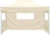 vidaXL Profi-Partyzelt Faltbar mit 3 Seitenwänden 3×4m Stahl Creme 48893 Bild 3