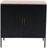 Kommode HWC-L84, Sideboard Schrank Anrichte, 2 Türen Metall 90x90x40cm, Melamin beschichtet ~ schwarz Bild 5