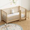 STILVORA Babybett umwandelbar in Kinderbett & Anstellbett aus Kiefer Massivholz, Für Babyzimmer, Elternschlafzimmer und Kleinkindbereiche Bild 2