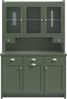 Flieks Küchenbuffet mit LED-Beleuchtung, Glastüren und verstellbarer Einlegeböden (1-St, B120/T40/H180 cm) Hochschrank Küchenschrank mit Arbeitsplatte in Retrostil Grün Bild 4