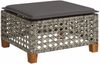 vidaXL Gartenhocker mit Kissen Grau 63,5x56x32 cm Poly Rattan 365933 Bild 2