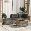 vidaXL Gartenhocker mit Kissen Grau 63,5x56x32 cm Poly Rattan 365933 Bild 3
