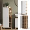 Midischrank Karen Sonoma/Weiß 50 x 128 cm mit Tür und offenen Fächern Vicco Bild 2